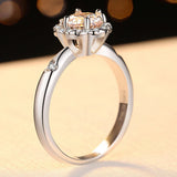 Admirable 1CT VVS1 Diamond Moissanite Wedding Engagement Rings, S925 Sterling Silver Jewellery with GRA Certificate