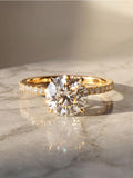 Brilliant VVS1 D Colour 2 Carat Round Moissanite Diamond Rings Luxury Fine Jewellery