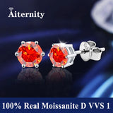 Sparkling 925 Sterling Silver D Colour VVS1 Moissanite Diamonds Snow Stud Earrings