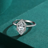 New Fashion Hexagon AAAA Lab Created Diamond Solid Sterling Silver Luxury Ring