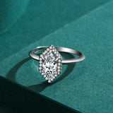 New Fashion Hexagon AAAA Lab Created Diamond Solid Sterling Silver Luxury Ring