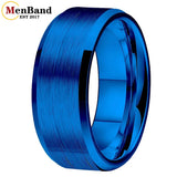 Brushed Finish Beveled Polished Edge 10/12mm Men Wedding Black Tungsten Rings