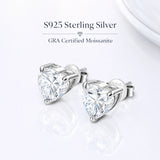 Moissanite Diamonds D Colour VVS1 Silver GRA Certificated Stud Earrings
