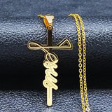 Popular Stainless Steel Long JESUS CROSS Necklaces - Gold Colour Chain Christian Necklaces Jewellery - The Jewellery Supermarket