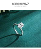 Luxury 925 Sterling Silver Oval AAAA Lab Created Diamond Ring Fine Jewellery