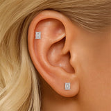 Pear, Princess, Marquise, Cushion Asscher Cut Silver Moissanite Diamonds Stud Earrings