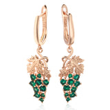 Adorable 14K Gold Filled Green AAA Zircon Crystals Long Grape Drop Earrings