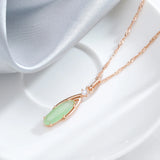 Personality 14K Filled Rose Gold Oval Mist Green AAA Zircon Pendant - Luxury Necklace for Women Party Jewellery