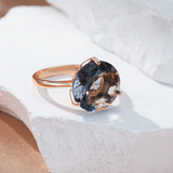 14 Karat Gold Filled Grey AAA Zircon Crsytal Fashion Rings For Women Fine Jewellery