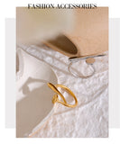 18K Gold Plated Chic Stainless Steel Personality Minimalist Classy Stylish Unique Ring