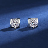 New Excellent 0.5 Carat Moissanite Diamonds Earrings, S925 Silver Fine Jewellery Stud Earrings for Women/Men - The Jewellery Supermarket