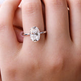 Luxury 4.5CT Oval Cut VVS1 D Colour Moissanite Diamond Silver Engagement Ring