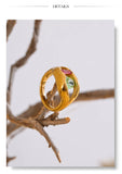 18K Gold Plated Stainless Steel Fashion Unique AAA Cubic Zirconia Diamonds Lip Design Ring