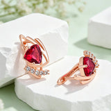 14 Karat Gold Filled Shiny Red AAA Zircon Crystals Daily Fine Earrings for Women Jewellery