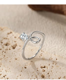 Fashion Irregular Line Design AAAA Lab Created Diamond 925 Sterling Silver Ring