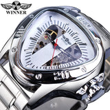 Fashion Top Brand Triangle Men's Automatic Mechanical Hollow Luxury Golden Full Stainless Steel Men's Wrist Watches