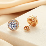 Fine Moissanite Diamonds S925 Sterling Silver Stud Earrings For Women And Men