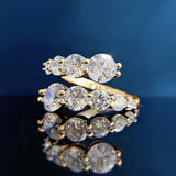 Amazing 3.26 Carat 6 Stone VVS1 D Colour Moissanite Diamonds Silver Engagement Ring