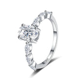 Brilliant VVS1 D Colour 1 carat Oval Cut Moissanite Silver Wedding  Eternity Ring