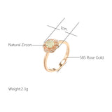 14K Rolled Gold Lake Green AAA Zircon Crystal Classic Trendy Fashion Rings For Women