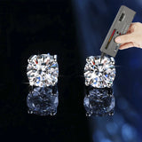 Classic Bird's Nest Moissanite Diamonds Stud 925 sterling silver plated Earrings