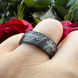 Laser Engraved Pipe Cut Brushed Finish 6MM 8MM Tungsten Wedding Men Women Rings