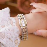 Fashion Gold Bracelet Stainless Steel Quartz Vintage Ladies Watches -  Zircon Diamonds Wristwatches Gifts for Women