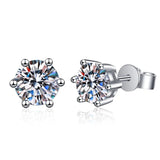 Dazzling 2ct 8mm Moissanite Diamond Studs 925 Sterling Silver Earrings