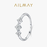 Cute Flower 925 Sterling Silver AAAA Lab Created Diamond  Rings Fine Jewellery