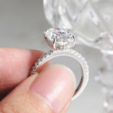 Amazing 4.5CT Oval Cut VVS1 D Colour Moissanite Diamond 18KGP Silver Engagement Ring