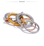 18K Gold Plated Stainless Steel 3 Colors 5 Links Popular Stacked Rings