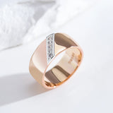 14 Karat Gold Filled Luxury AAA Zircon Diamonds Gold Silver Colour Mix Design Rings