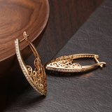 14 Karat Gold Filled AAA Zircon Diamonds Micro Wax Inlaid Vintage Trendy Dangle Earrings