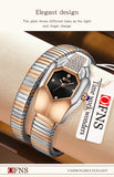 Snake Shape Design Exquisite Fashion Casual Waterproof Copper Band Wristwatch