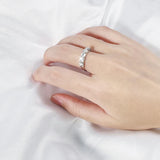 1.5CTTW 18KWGP VVS1 D Colour 4mm Moissanite Diamonds Half Eternity Silver Ring