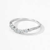 Simple Line Design 925 Sterling Silver Sparkling AAAA Lab Created Diamond Ring
