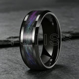 Various Flowing Sand/Green Grass Agate Inlay 8mm Tungsten Carbide Rings