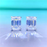 Classic 0.5-2CT Emerald Cut Rectangle Moissanite Diamonds Earrings - Sterling Silver Fine Jewellery For Men and Women - The Jewellery Supermarket