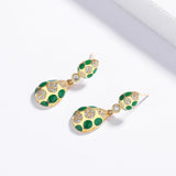 Classic 925 Silver Plated Drop Shaped Fashion Hand-crafted Enamel Earrings