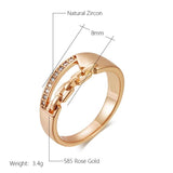 Unique 14K Filled Rose Gold Cross Big Rings with Fashion Sparkling AAA Zircon Diamonds Modern Party Daily Jewellery