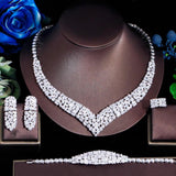 New 4pcs Elegant Shiny AAA+ Cubic Zirconia Diamonds Luxurious Bridal Wedding Banquet Jewellery Set for Women - The Jewellery Supermarket