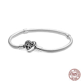 New Sterling Silver Classic Bucket Buckle Shiny Heart-shaped Charm Bracelets - Original Charm Fashion Jewellery - The Jewellery Supermarket