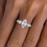 Excellent 3ct Marquise Cut D Colour Moissanite Diamond  925 Sterling Silver Engagement Wedding Rings Fine Jewellery