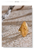 18K Gold Plated High Quality Smooth Stainless Steel Rose Flower Attractive Cast Ring