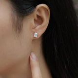 Super 18K Gold Plated Emerald Cut 6*8MM GRA Moissanite Diamonds Silver Stud Earrings for Women Fine Jewellery - The Jewellery Supermarket
