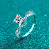 Stunning D Colour VVS1 Heart Cut 1CT Full Moissanite Diamonds Engagement Rings For Women S925 Silver Women's Rings