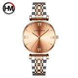 New Elegant Leisure Watch Top Brand Japanese Movement Stainless Steel Fashion Roman Scale Women's Quartz Watches