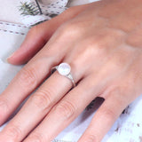 Real Natural  Pink Black White Purple Grey Pearl Silver AAA Zircon Diamonds Rings