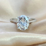 Super Oval Cut 1CT 2CT 3CT VVS1 D Colour Moissanite Diamond Silver Wedding Ring