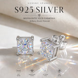3EX Cut Certified 0.5-2ct Moissanite Diamonds Stud Earrings D VVS1 S925 Silver